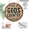 2D Flat, 1pcDecorative Signs & Plaques 1pc of 7.87x7.87 Inch Aluminum Vintage Signage: 'This Is God's Country' - Outdoor Decoration for Gardens