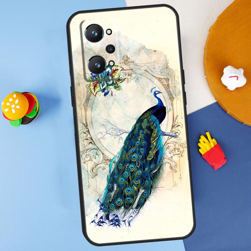 

Bird Peacock Feather For Realme C55 C67 C61 C75 C53 C51 C21Y C25S GT 6 6T 5 GT7 Pro 10 11 12 13 14 Pro Plus Case Realme 11 Pro