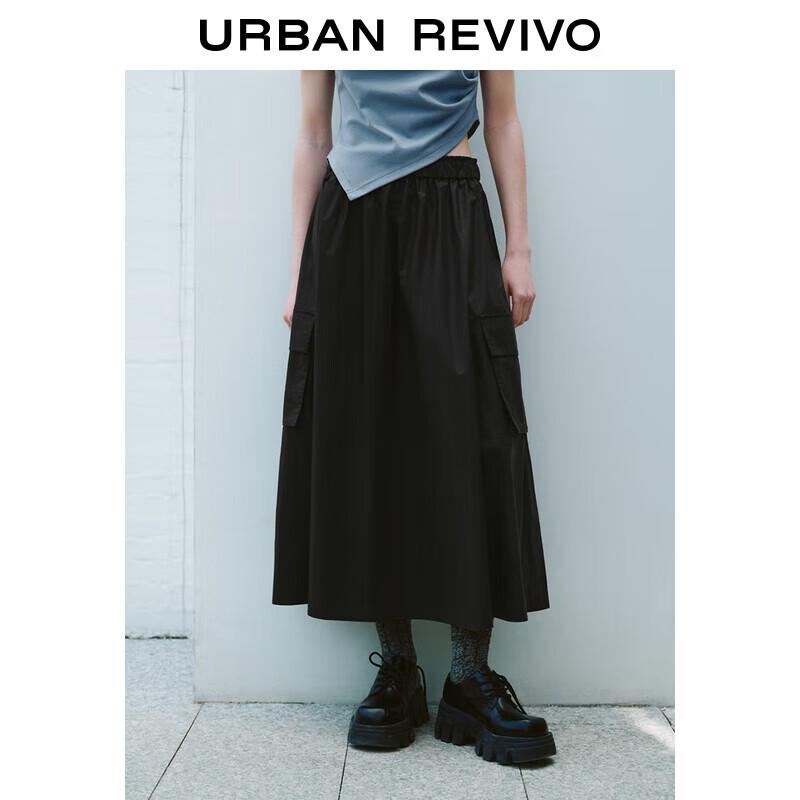 UR 2025 Autumn Women s A-Line Elastic Waist Skirt M