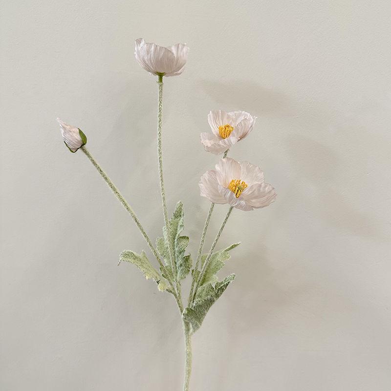 Artificial Pink Iceland Poppy Vase Decoration for Home or Living Room