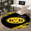 1 buc. covor rotund Design Minge de Fotbal Bvb Covor Rotund pentru Zonă Imprimat, Covor pentru Casă Birou, Covor Rotund pentru Scaun, Covor Decorativ Cadouri pentru Fani Cadou de Crăciun