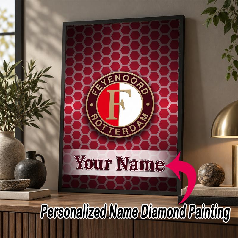 Custom Name Feyenoord 5D Diamond Painting Personalized Full Drill Diamond Art Kit Gift