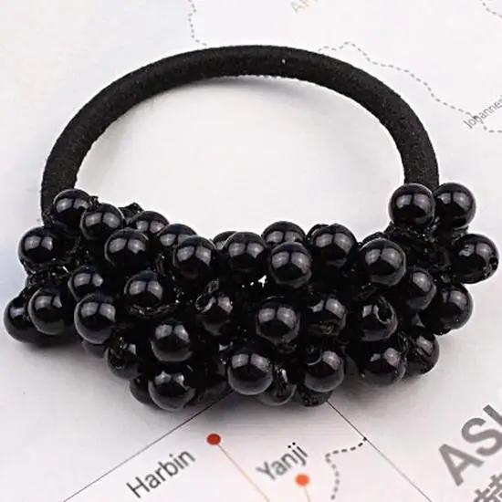 

Женские аксессуары для волос, жемчуг, бусины, повязки на голову, держатель для хвоста, винтажные эластичные ленты для волос для девочек 1pcs