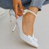 Scarpe Décolleté da Donna con Fiocco 2026 Estate Sexy Punta Affilata Tacco Super Alto Scarpe Décolleté Lusso Glitter Matrimonio