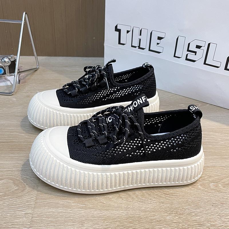 

Белые туфли на платформе, женские, весна-лето 2025, новая корейская версия, универсальные, с большой головкой, парусиновые туфли, сетчатые, дышащие, повседневные, для серфинга 35