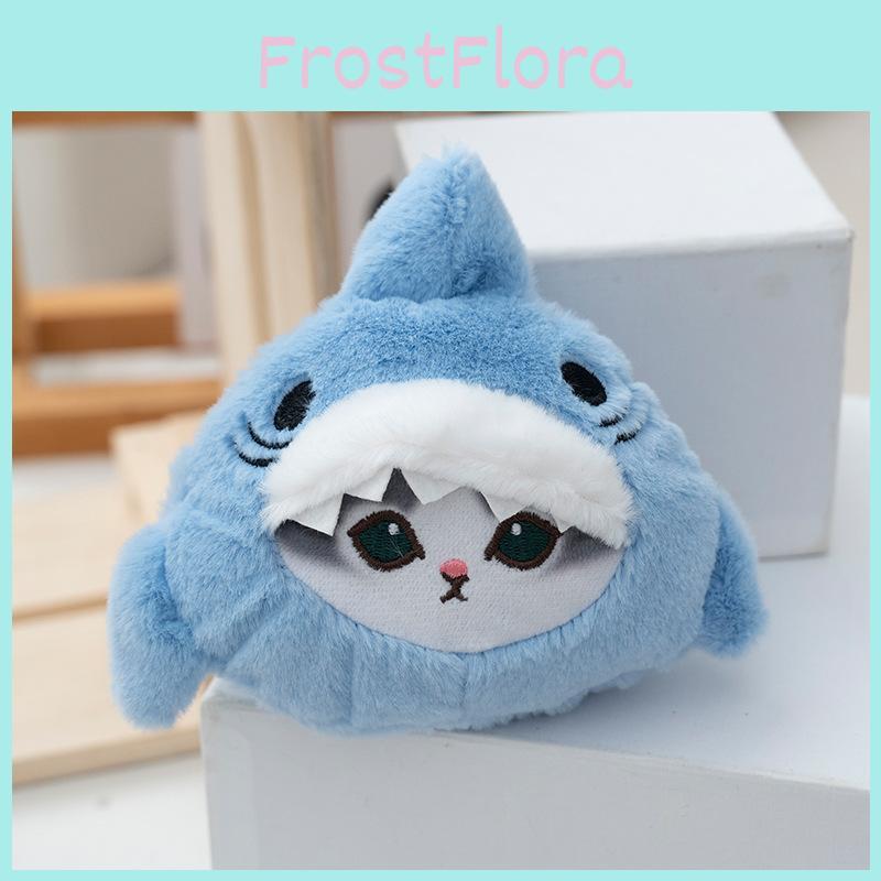 Blue Shark Cute Stuffed Keychain Soft Pp Cotton Fill Plush Toy For Kids Gift