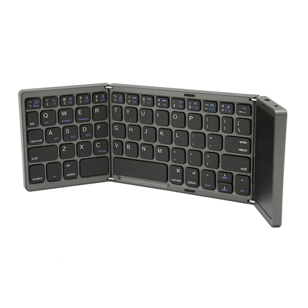 Foldable Keyboard B089T 3 Folded Touchpad Function 64 Keys Portable Type C Charging Magnetic Closure Computer Keyboard