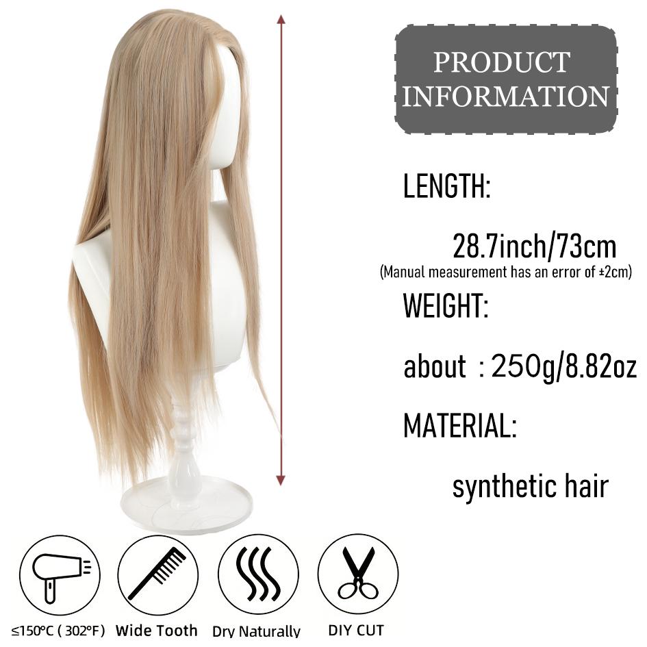 Synthetic Long Straight Wig With Bangs Curly Ponytail Extensions Dirty Braids For Halloween Christmas Gifts