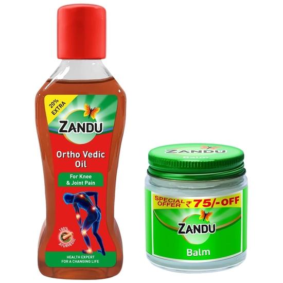 

Масло Zandu Ortho Vedic 100 мл (20% дополнительно) + Бальзам Занду (100мл)