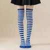 Striped Thigh High Socks Women Colorful Over-the-Knee Socks Retro Stretchy Thigh Highs for Girls Cosplay Lolita Costume