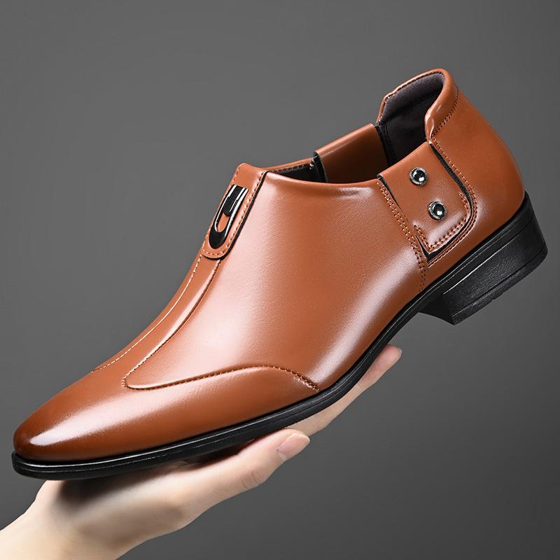 Fashion Pointed-toe Retro British Men's Business Dress Shoes Fashion Casual Spring Autumn Leather Shoes Man Korean New Designer Loafers