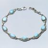 Natural Republic Larimar Gemstone Handmade 925 Solid Silver Bracelet 7-8" g7B99