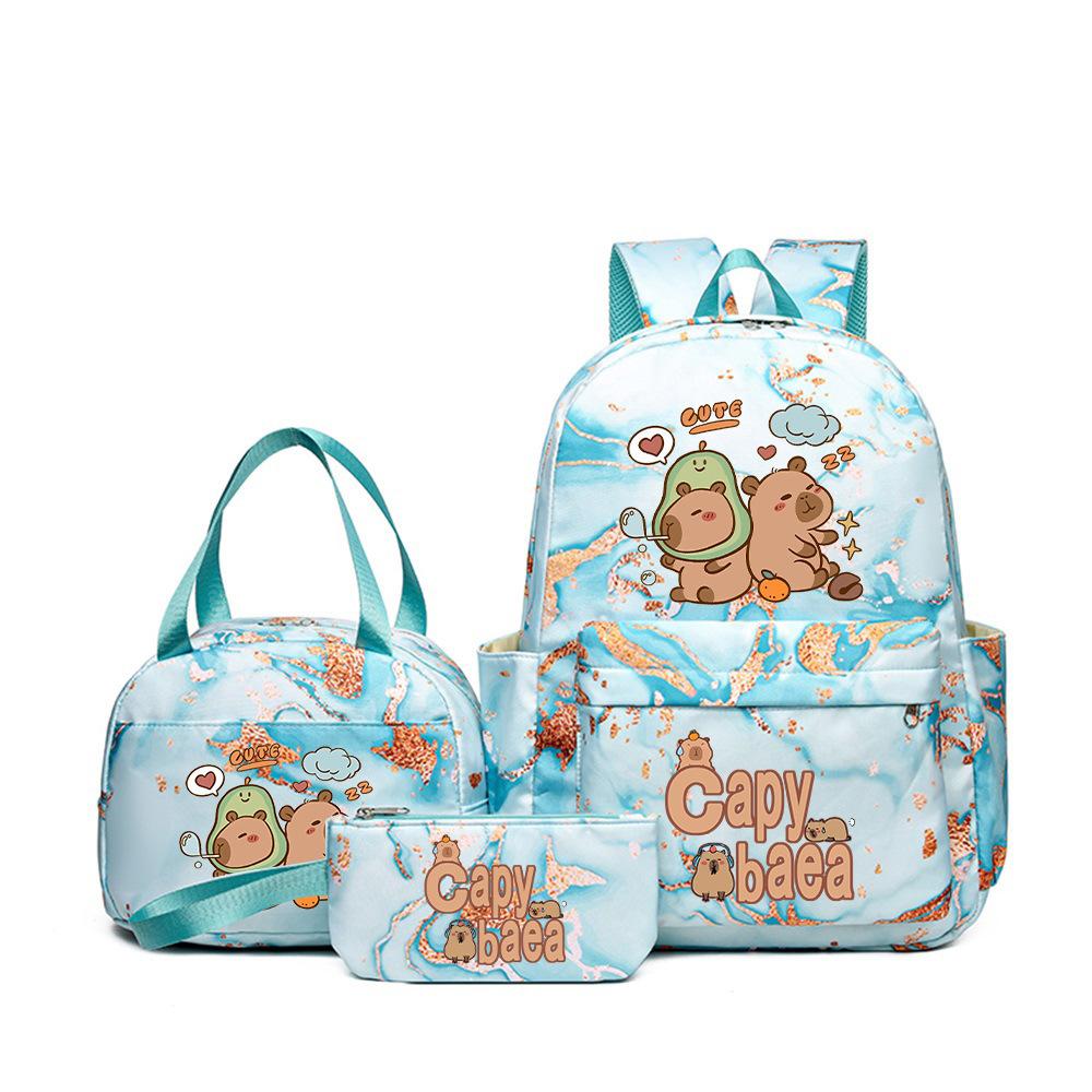 New Kapibara Korean version schoolbag for girls and students to reduce the burden of leisure backpack, high value and lightweight backpack.