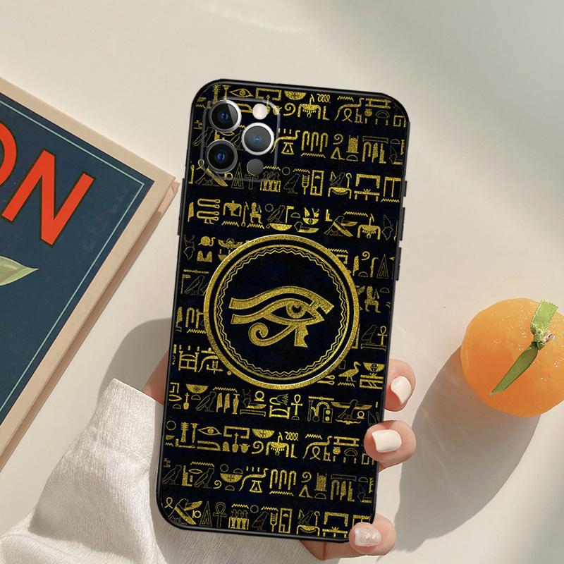 Sacred Eye of Horus Egypt Fresco Funda Case For iPhone 14 15 16 Pro Max 11 12 13 Pro Max Mini XR 16 15 Plus 16e Phone Cover