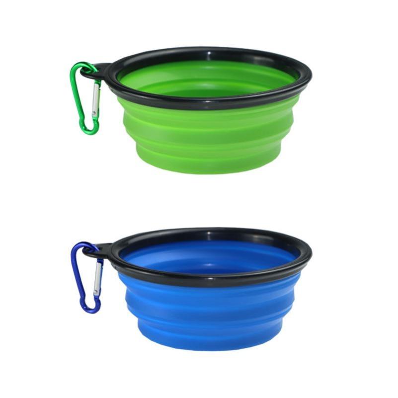 350ML Folding Silicone Dog Bowl Outfit Portable Travel Bowl For Dog Feeder Utensils Pet Accessories