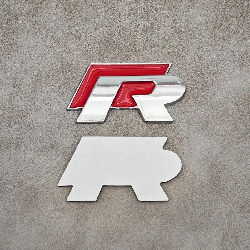 ASRHP1 3D Metal R Line R Logo Front Grill Emblem Car Rear Trunk Sticker For Volkswagen VW R Line Golf 4 5 6 7 Touran Polo Accessories