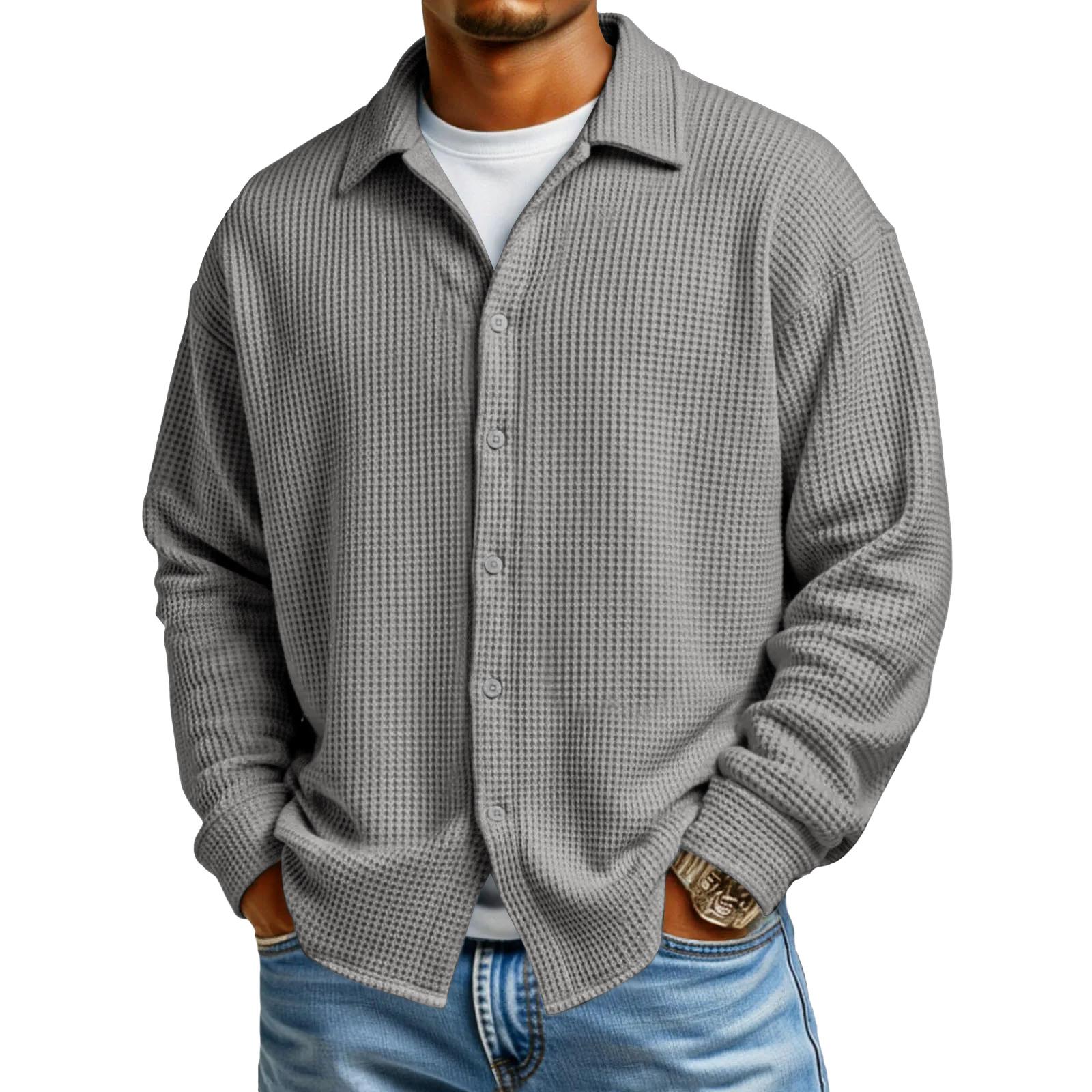 

Мужская повседневная рубашка с длинным рукавом на пуговицах M