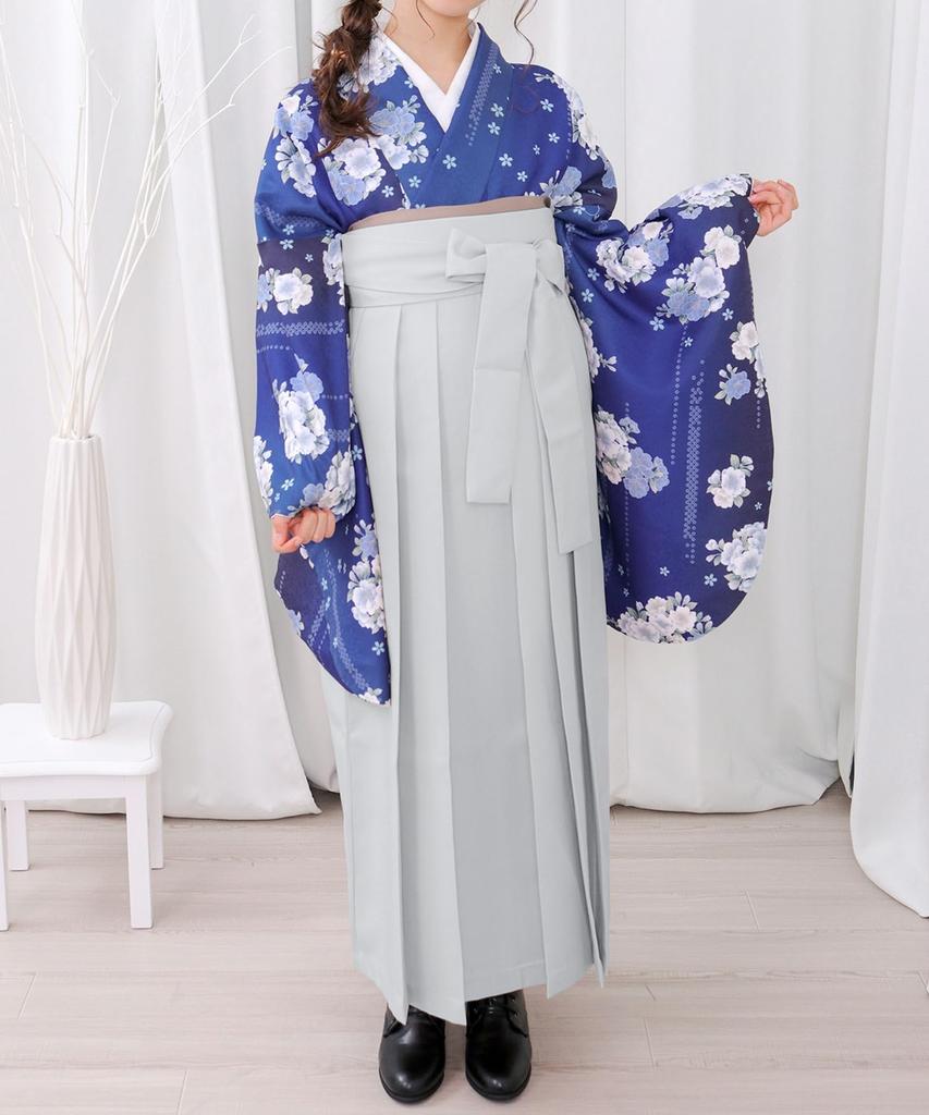 Plain Hakama Grayish [KYOETSU] [Kyouetsu] (Girls', Blue, 80cm)