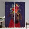 Floral Friends Animal Modern Living Room Curtains 2 Pieces Home Interior Curtains for Camera Tulle for Bedroom Blackout Curtain