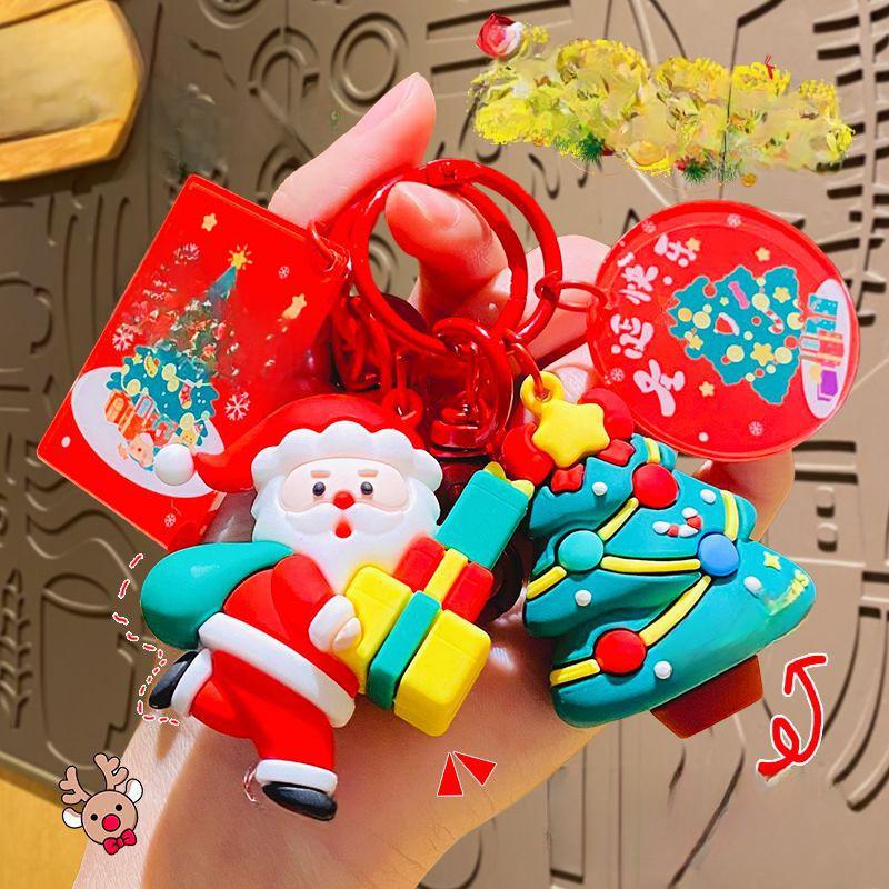 Santa Claus Cute Keychain Festive Silicone Accessory Ideal For Parties Christmas