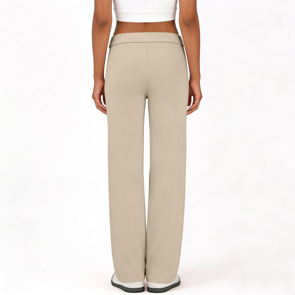 Damen Schlaghose Lässige Kordelzug Elastischer Bund Bequeme Schlaghose Yoga Lose Hose