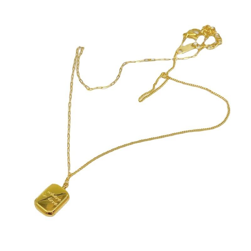 Ins Chocolate Cube AB Chain Titanium Steel Necklace Pendant Chain Plated 18K Gold Net Red Necklace