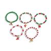 Christmas Soft Pottery Beaded Bracelet Set, Creative Holiday Gift Snowman Elk Alphabet Bracelet