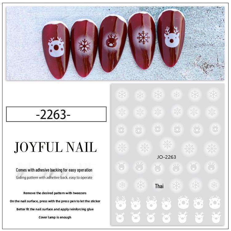 Winter-Schneeflocken-Nagelaufkleber: Festliche weiße Hohlmuster für saisonale Nagelkunst