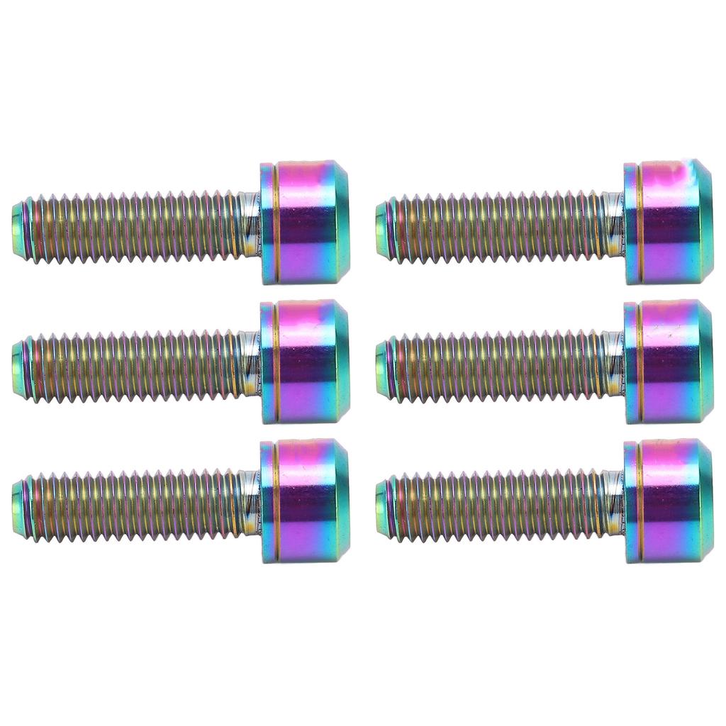 6pcs RISK Titanium Alloy Mountain Bicycle Handlebar Stem Fixing Screws with Gaskets M5x18mm