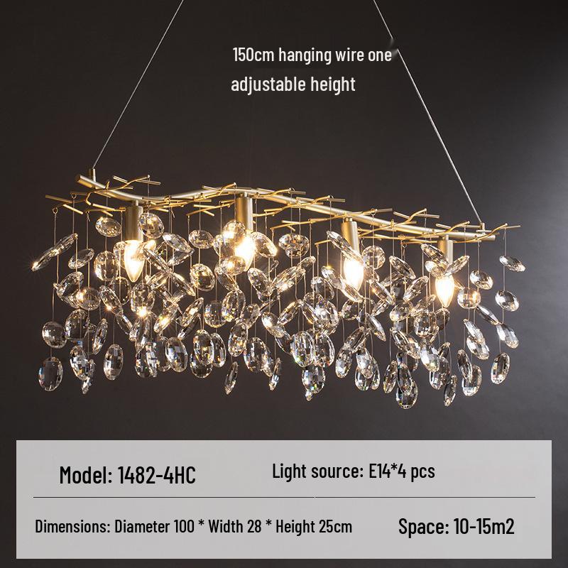 Firefly Branch Crystal Pendant Lamp - Post-modern Luxury Lighting for Living Room, Bedroom, and Dining Room.