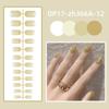 24pcs/set Pearl Glitter Fake Nail Strips Nail Stickers DIY Finished Wearable Manicure