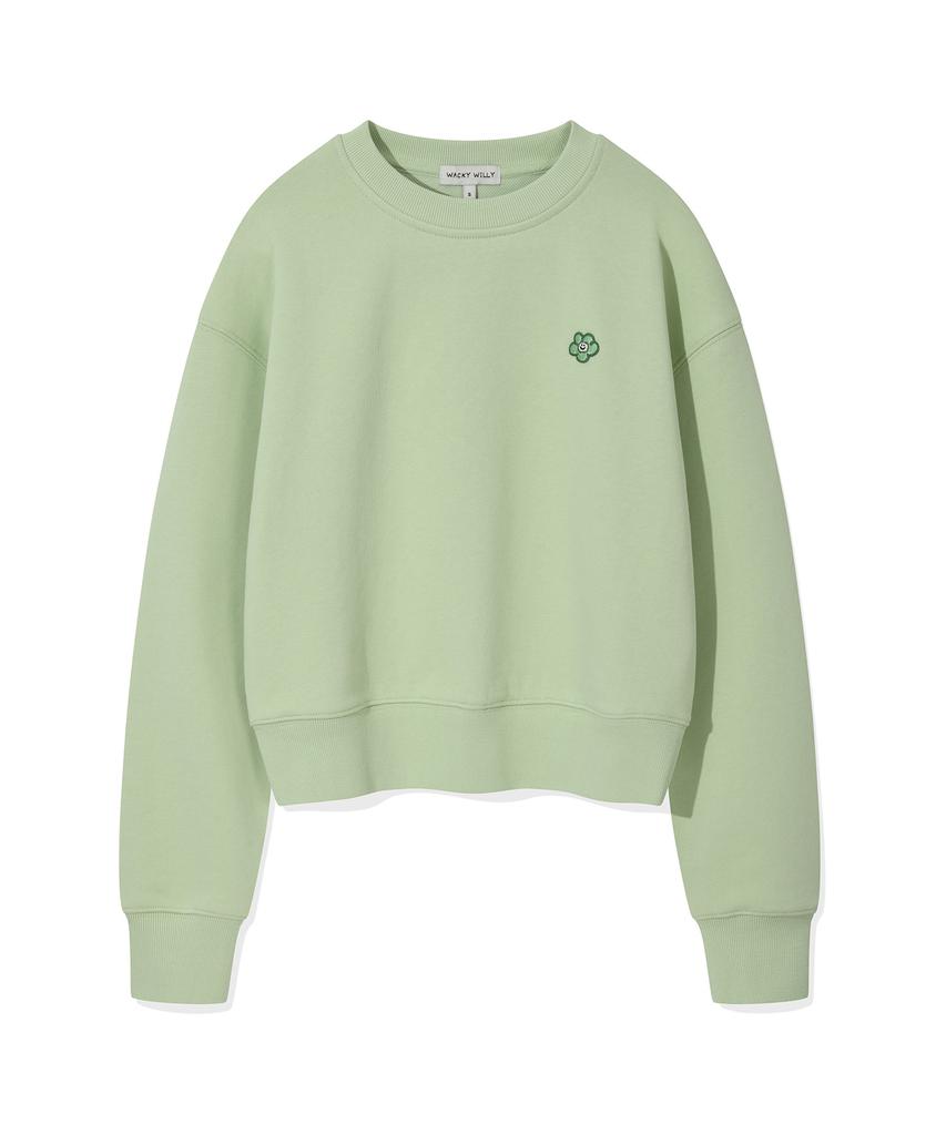 WACKY WILLY Women'S Lily Wappen Crop Sweatshirt Mint