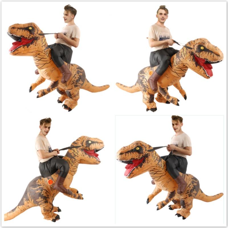 T Dinosaur Inflatable Rex Rideon Costume Blowup Cosplay Fancy Adults Dress