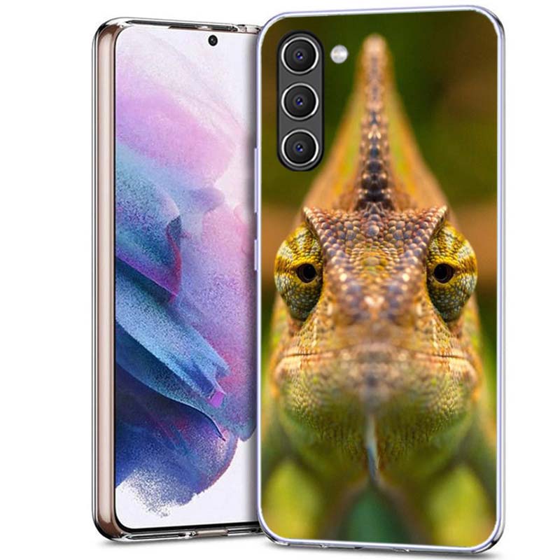 Chameleon Funny Wildlife Phone Case for Samsung A54 A14 A24 A34 A17 A37 A57 A55 A35 A25 A15 A13 A23 A33 A53 A07 A05S A04S A03 A7