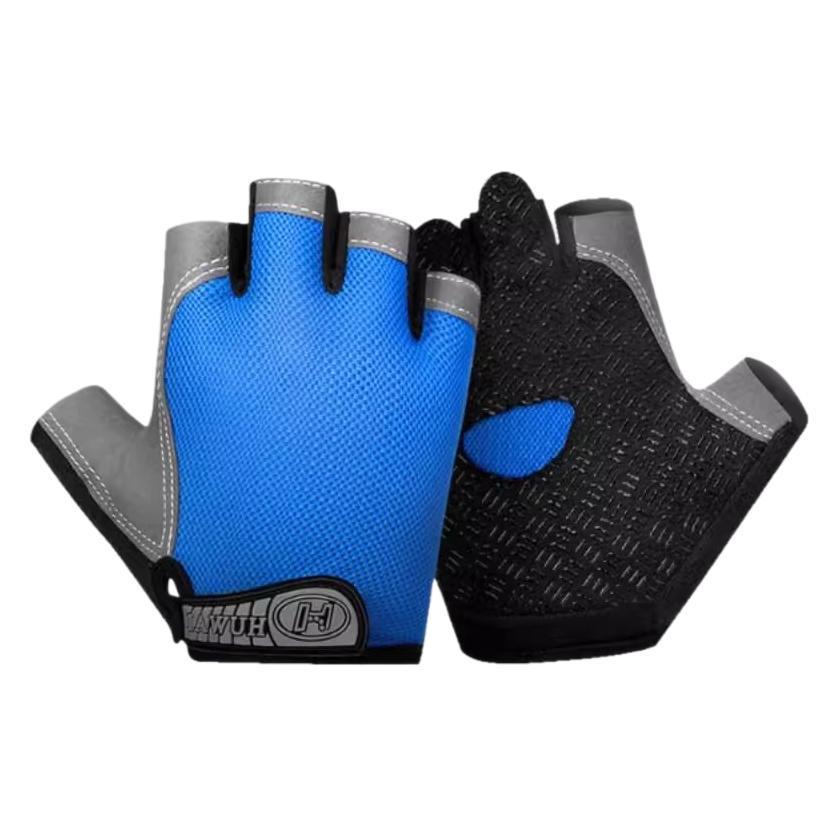 Unisex Half Finger Cycling Gloves with Silicone Grip for Shock Absorption, Anti-Slip, Ideal for Summer, Fishing, and Mountain Climbing.