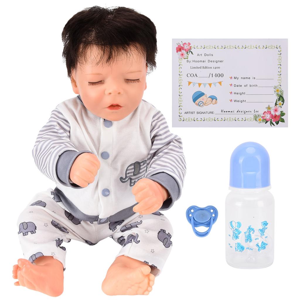 Reborn Infant Doll 18 Inch Lifelike Vivid Cute Newborn Baby Boy Doll with Clothes Pacifier Gift