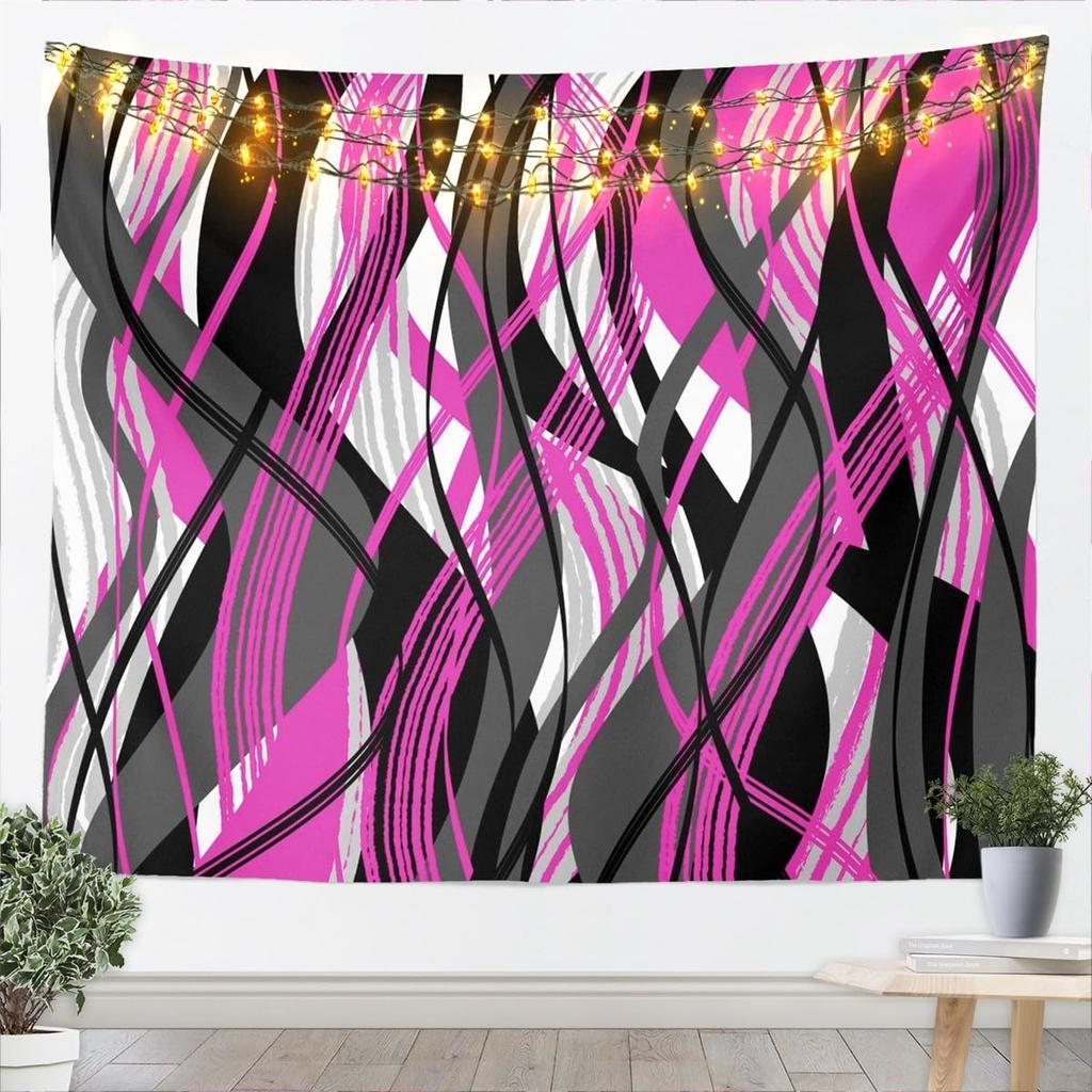 Black White Tapestry for Kids Boys Girls Modern Art Wall Art Abstract Bohemia Wall Hanging Blanket Bedroom Decor Microfiber
