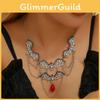 Punk Style Bat Necklace With Alloy Hollow Pendant And Animal Motif For Festival Decor