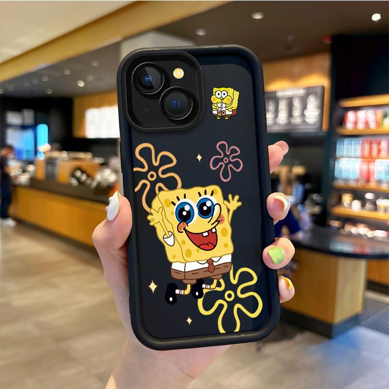 Cartoon SpongeBob Dustproof Phone Case For iPhone 15 14 13 12 11 Pro Max 15 14 8 7 6 Plus X XS Max 8 7 6 Silicone Non-Slip Cover