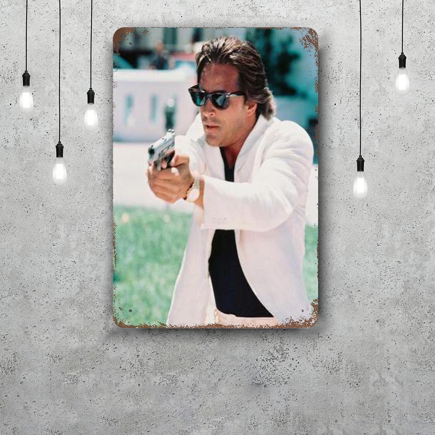 

miami vice Vintage Tin Sign Home Decor Wall Decor Art Wall Mural Room Decoration Decor Retro Metal Sign Plate Bar Posters 20x30cm（7.8x11.8inch）