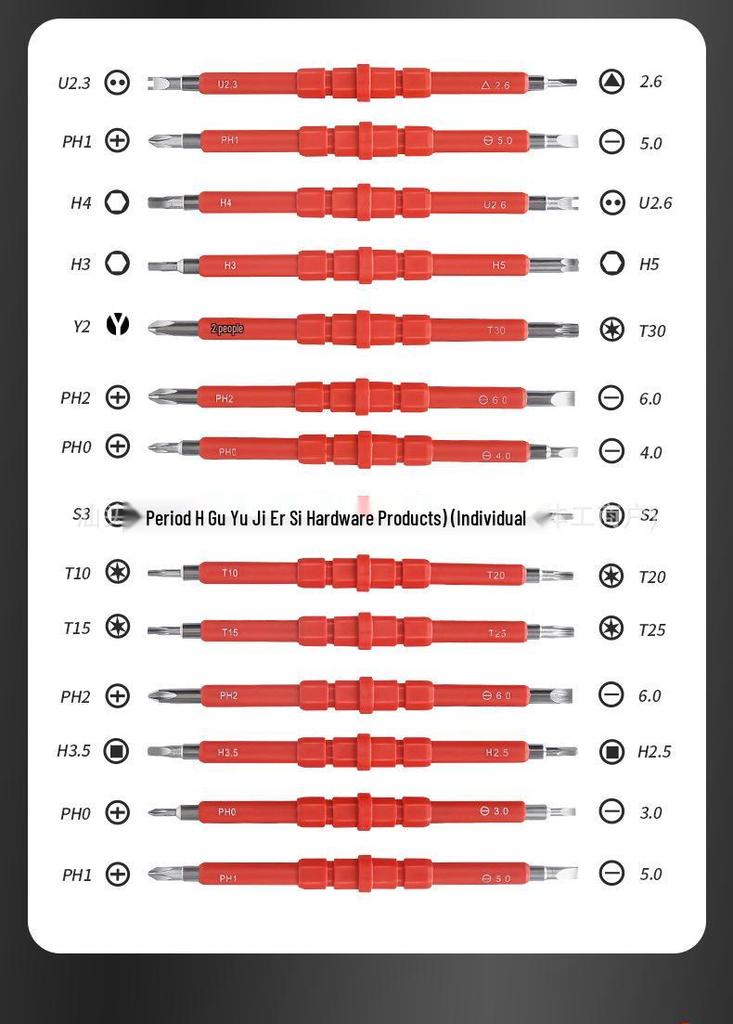 29-in-1 Insulated Electrician's Screwdriver Set – Phillips & Flathead Household Repair Tools