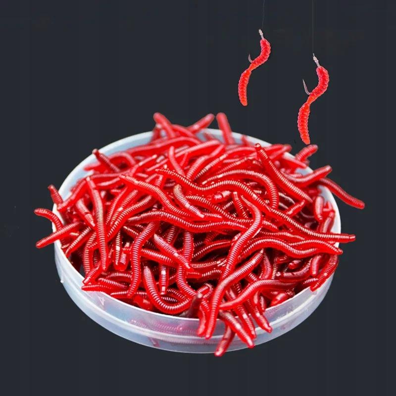 Vermi Artificiali Lombrico Rosso Dendrobena Fango 3,5 Cm 100X