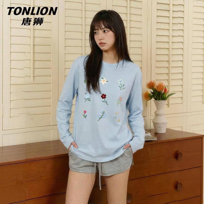 TonLion Women s Pure Cotton Long-Sleeve T-Shirt L