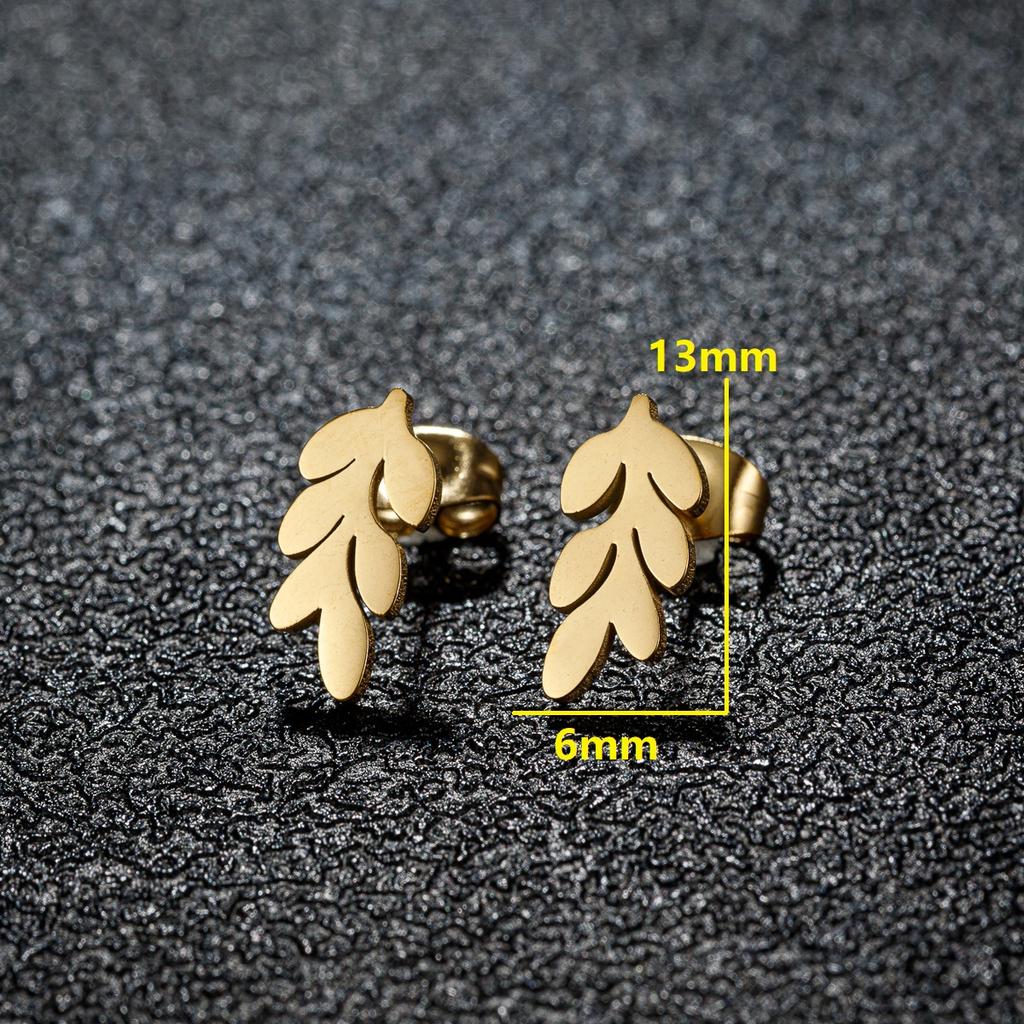 Bohemian Tiny Monstera Leaves Stud Earrings For Women Piercing Ear Surgical Steel Plant Leaves Ear Studs Pendientes Gift