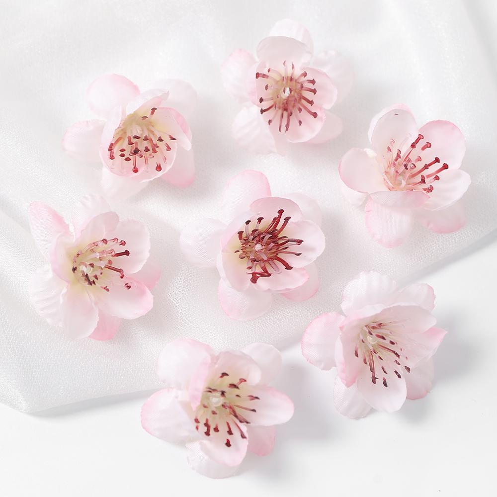 20/30Pcs Peach Blossom Artificial Flower Head For Wall Plant Home Room Decoration DIY Garland Valentine's Day Gift Wedding Decor