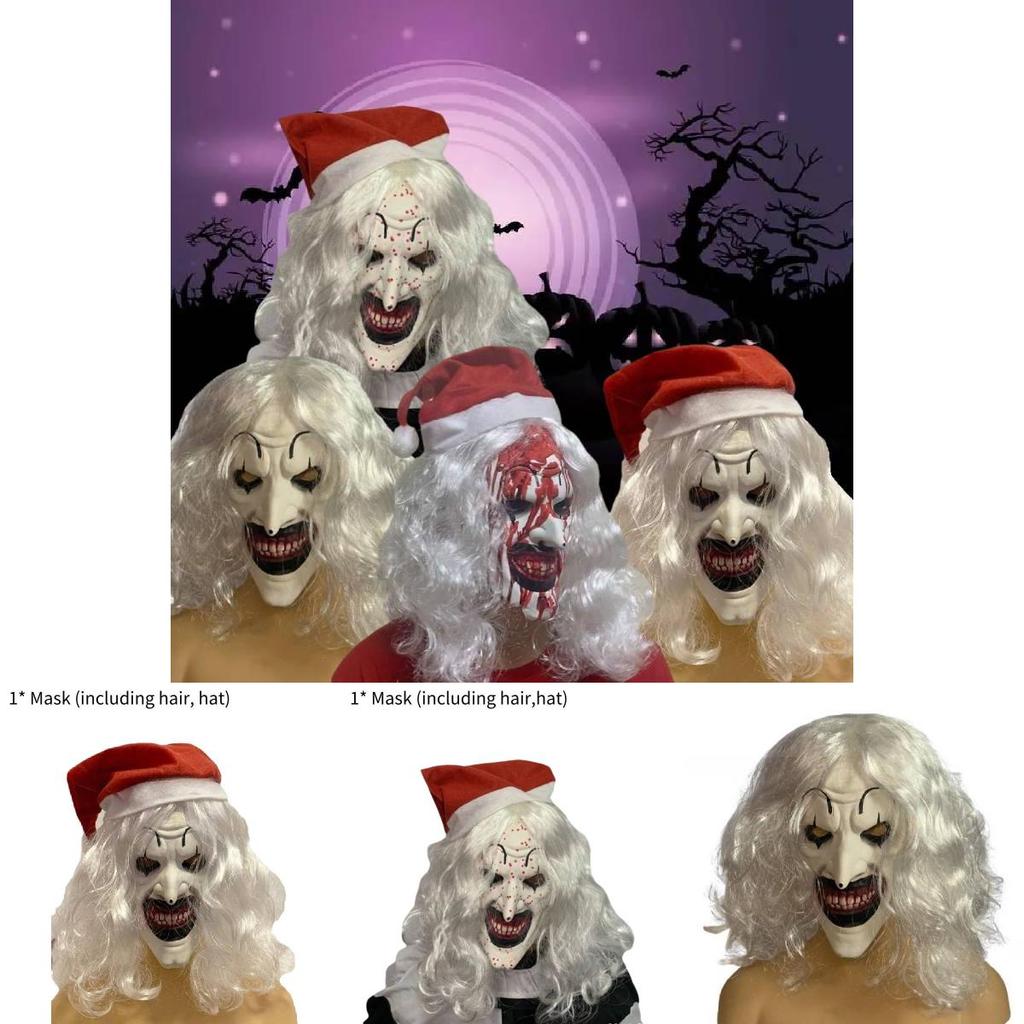 2024 Terrifier 3 Mask Frightening Halloween Latex Cosplay Creepy Killer Clown