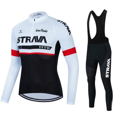 STRAVA Long-sleeved Cycling Suit, Team Version, Men's Quick-drying Breathable Strap Suit, Spring and Autumn 2026.