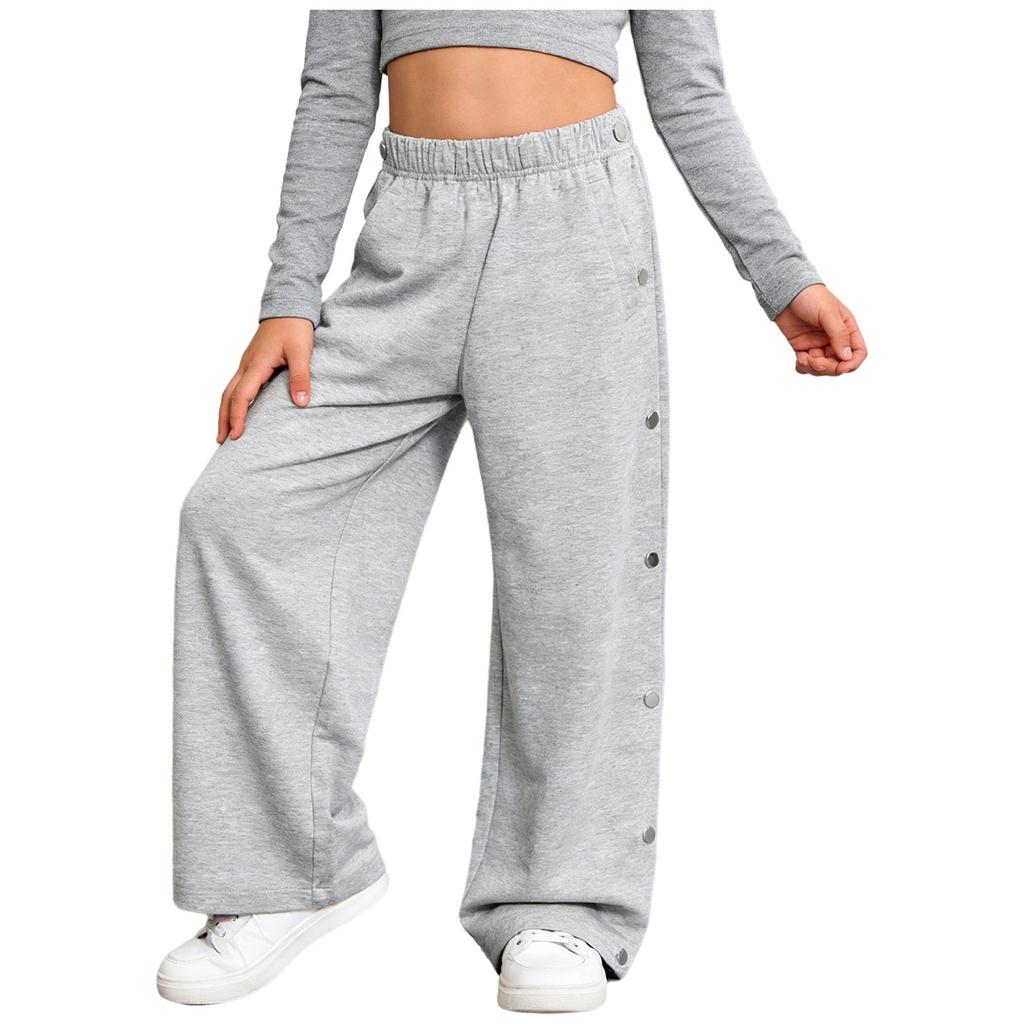 Pantaloni della tuta unisex per bambini con bisogni speciali, abbigliamento adattivo, con bottoni a pressione laterali a strappo