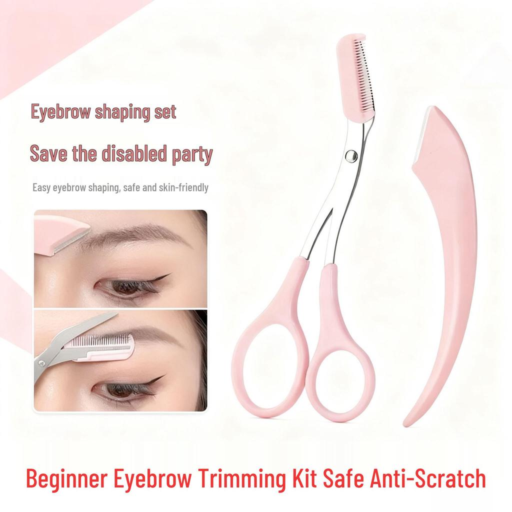 Crescent Moon Safety Eyebrow Trimmer with Comb