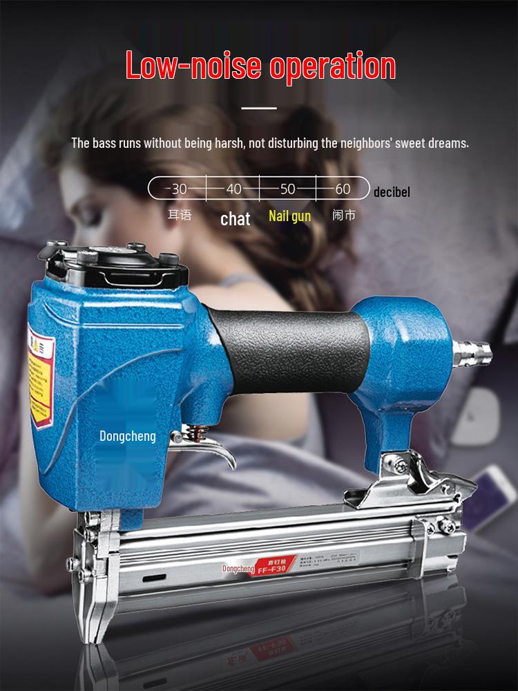 Dongcheng Pneumatic Nail Gun - F30 Woodworking Mosquito, Steel, and T50 Strip Nailer Stapler